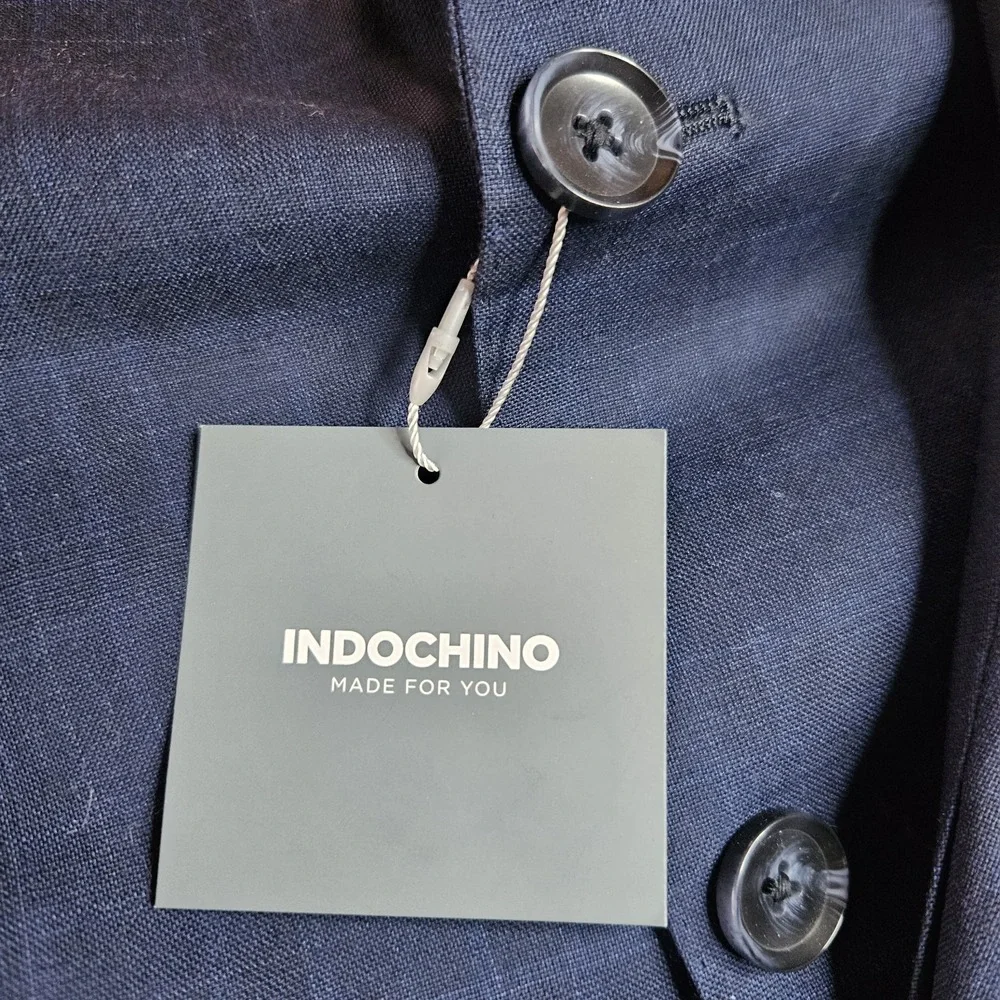 Indochino Cashmere Wool Blue Plaid Windowpane Sport Coat Jacket‎ Blazer 44R NWT